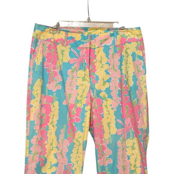 VTG Lilly Pulitzer Snappy Dragon Crop Pants 10 Preppy Resort Summer Spring Ankle - Picture 4 of 6
